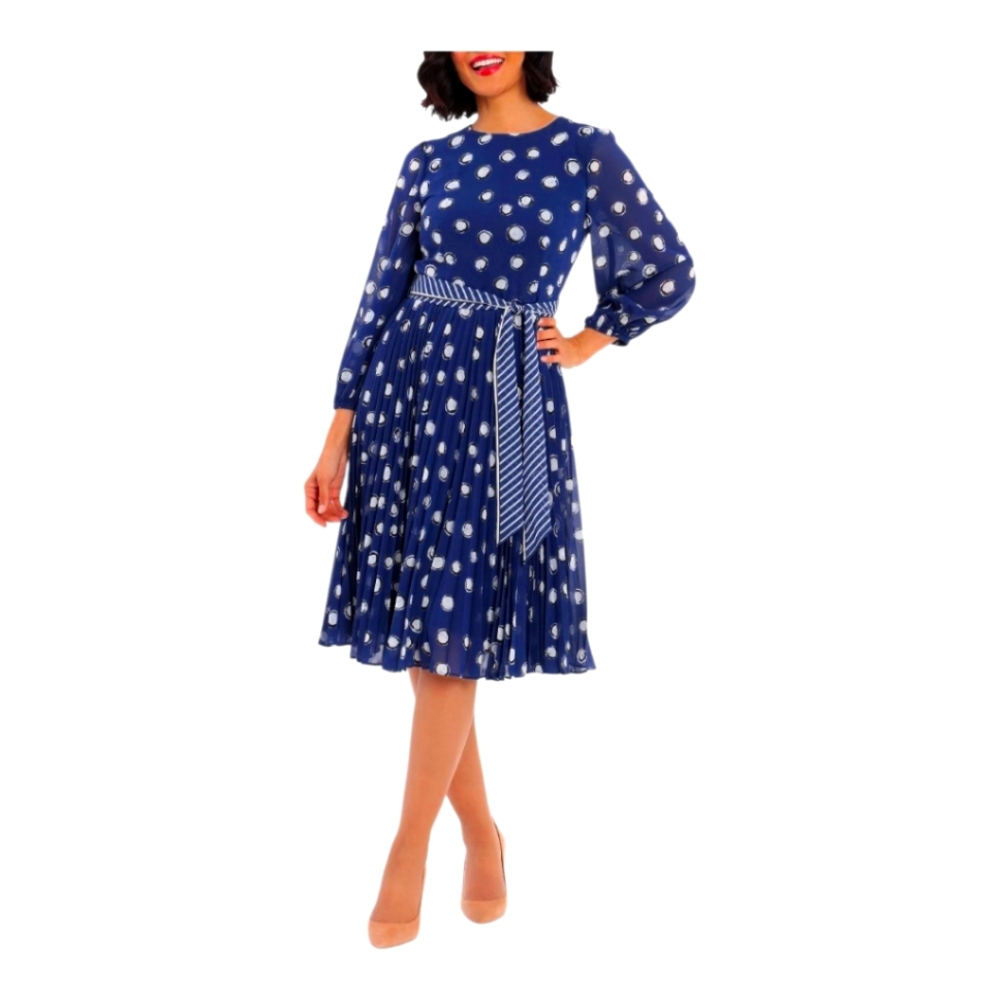Maggy London Blue Long Sleeve Sundress for Wedding Guest Size 4